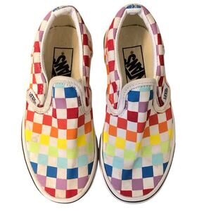 VANS Rainbow Checker Slip On Shoes Size 11